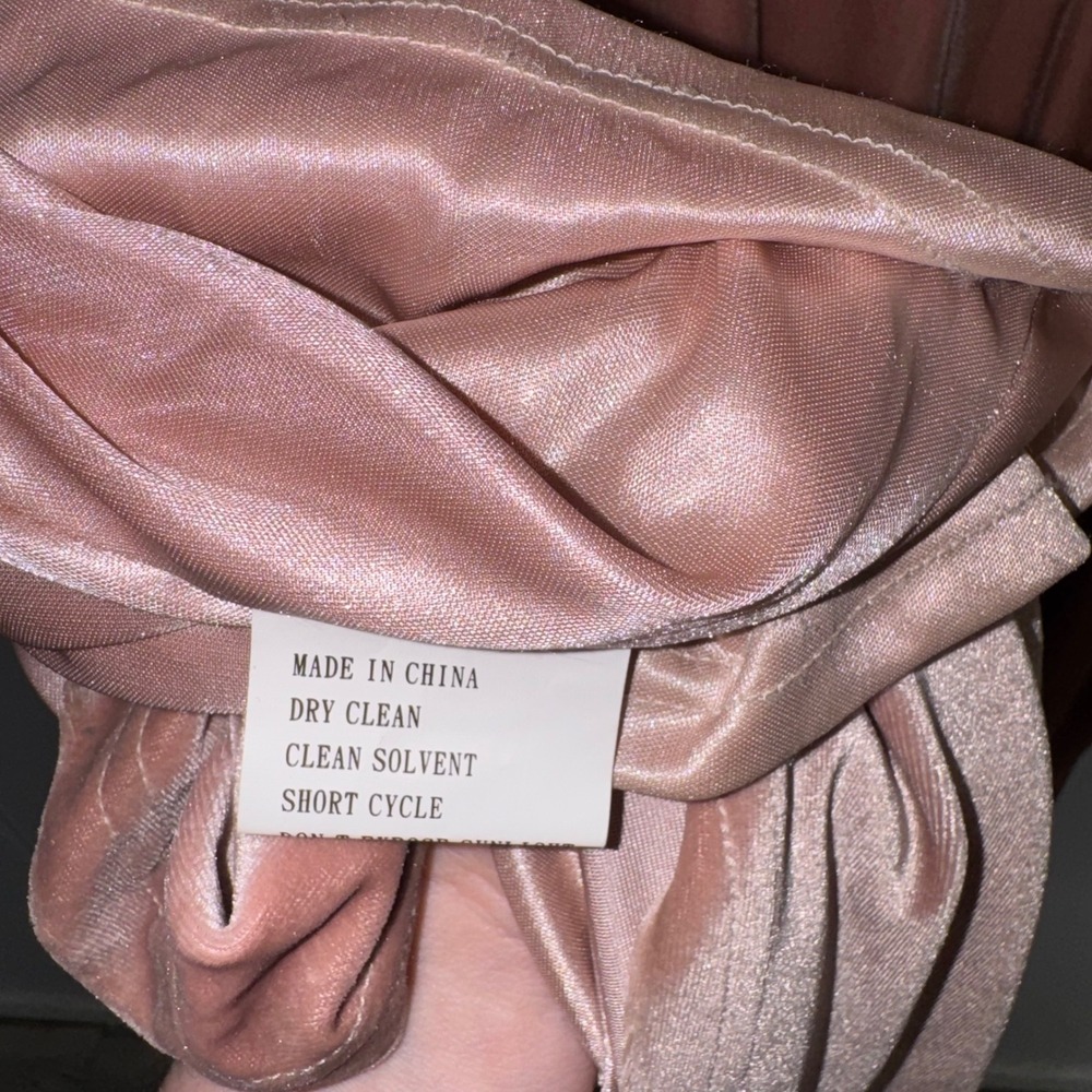 Revelry Blush Dusty Rose Velvet Draped Gown Rory Dress Size 14 - Picture 13 of 14